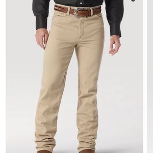 LIKE NEW WRANGLER COWBOY CUT SLIM FIT:PREWASHED TAN 29x30